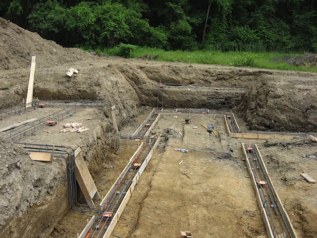 New Construction Residential Piles and Rebar Complete and Ready for Concrete